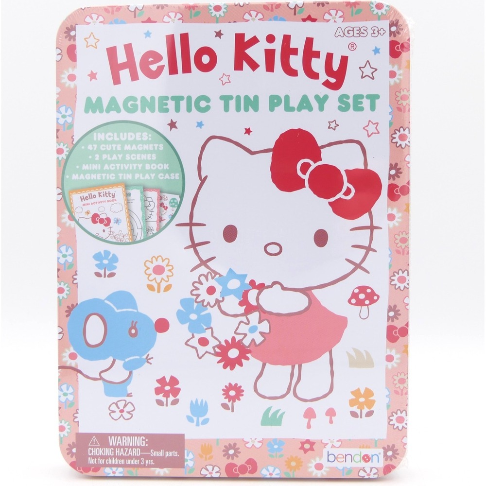 Hello‎ Kitty Magnetic Tin Play Set w/ Magnets, Scenes, Activity Book & Tin Case